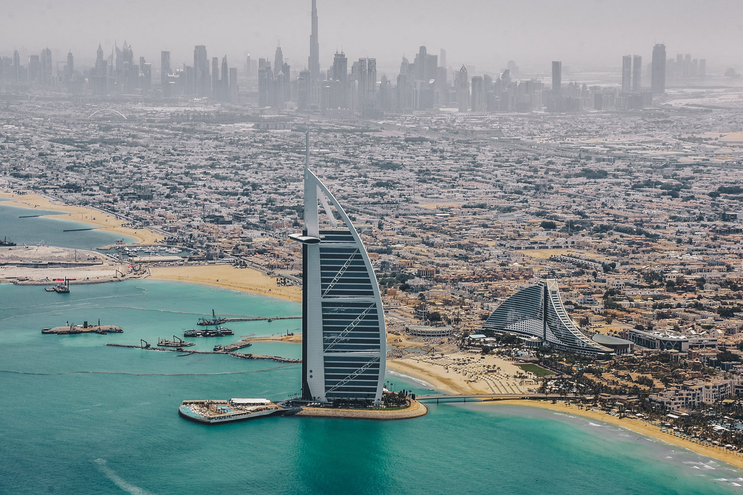 Helicopter flight over Dubai