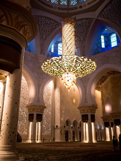 Ornate chandelier in a mosque 
