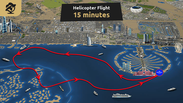 Helicopter flight over Dubai