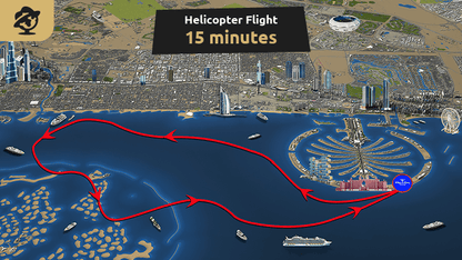 Helicopter flight over Dubai