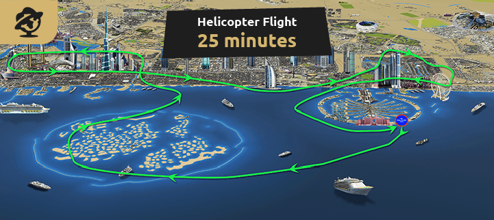 Helicopter flight over Dubai