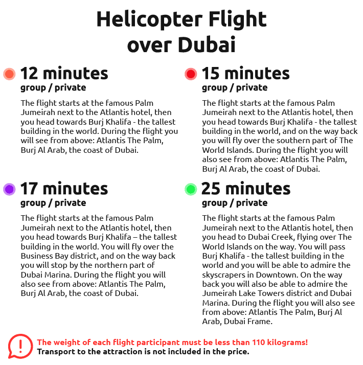 Helicopter flight over Dubai