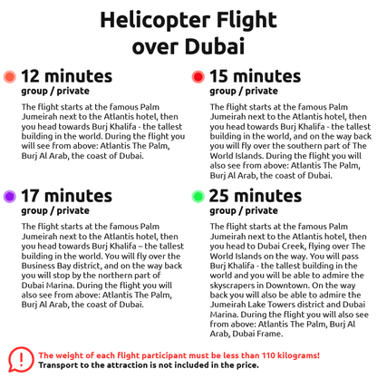 Helicopter flight over Dubai